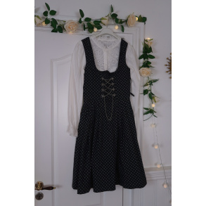 Dark Blue Floral Cottagecore Pinafore | XS/S