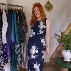 Dark Blue Romantic 90's Dress | S