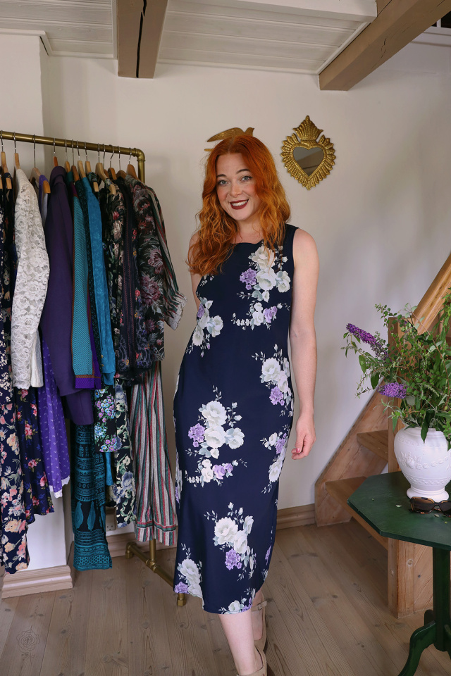 Dark Blue Romantic 90's Dress | S