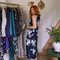 Dark Blue Romantic 90's Dress | S