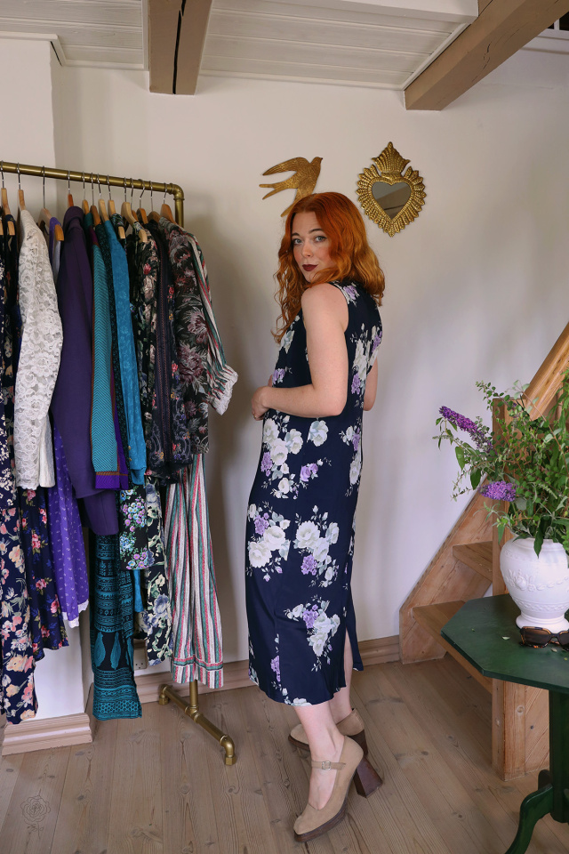 Dark Blue Romantic 90's Dress | S
