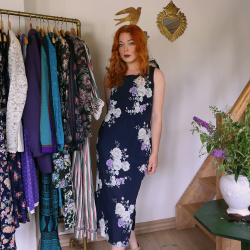 Dark Blue Romantic 90's Dress | S
