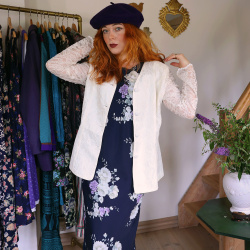 Romantic White Lace Vintage Jacket | M/L