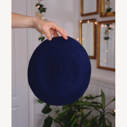 Dark Blue Wool Beret 
