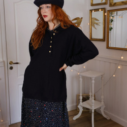 Simple Dark Blue Wool Sweater | S-XL