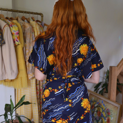 Yellow Daisy 70's Vintage Dress | S