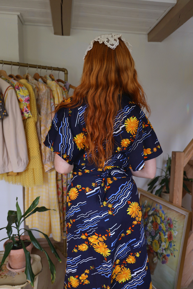 Yellow Daisy 70's Vintage Dress | S