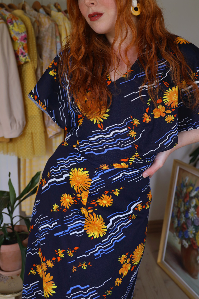 Yellow Daisy 70's Vintage Dress | S