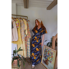 Yellow Daisy 70's Vintage Dress | S