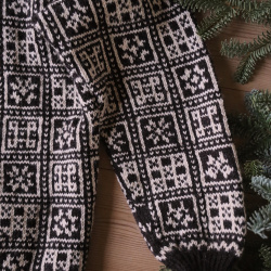 Dark Brown &amp; Beige Wolly Vintage Cardigan | S