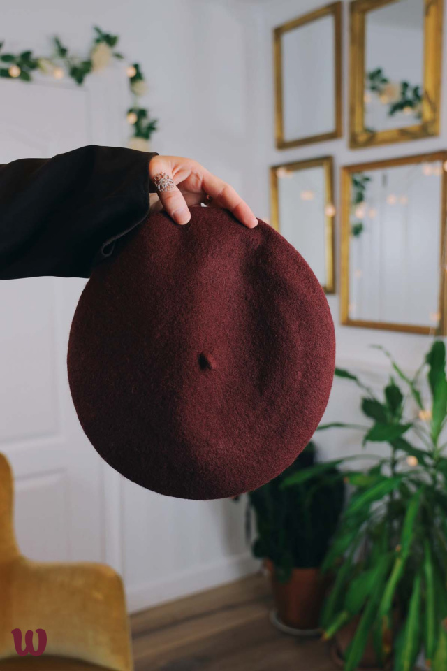 Dark Brown Wool Beret