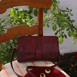 Dark Burgundy Vintage Leather Bag 