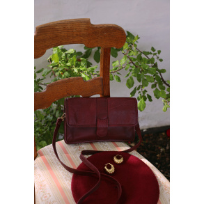 Dark Burgundy Vintage Leather Bag 