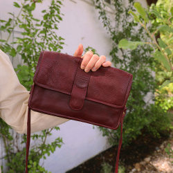 Dark Burgundy Vintage Leather Bag 