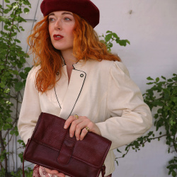 Dark Burgundy Vintage Leather Bag 