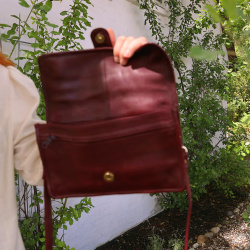 Dark Burgundy Vintage Leather Bag 