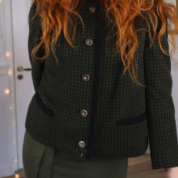 Dark Khaki Wool Vintage Jacket | S