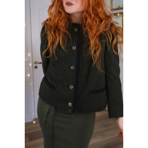 Dark Khaki Wool Vintage Jacket | S