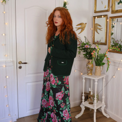 Dark Khaki Green Wool Vintage Jacket | S