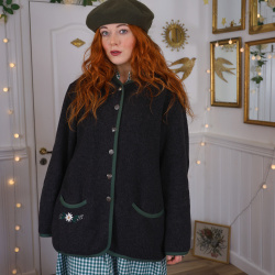 Dark Grey Wool Vintage Jacket | L