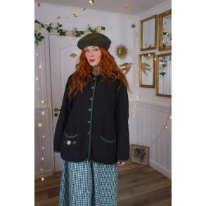 Dark Grey Wool Vintage Jacket | L