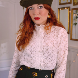 Khaki Green Wool Beret 