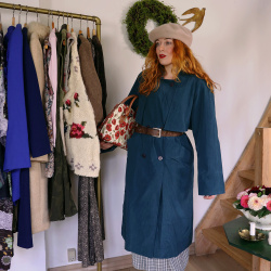 Petroleums Blue Vintage Trenchcoat | M