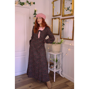 Black Rose 70's Vintage Maxi Dress | M/L