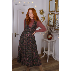 Romantic Dark Plum Floral 90's Maxi | M