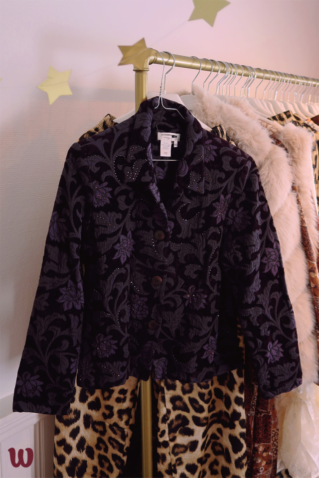 Dark Purple Floral Vintage Jacket | XS/S