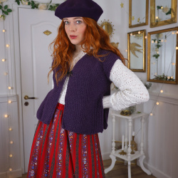 Dark Purple Handmade Waistcoat | M