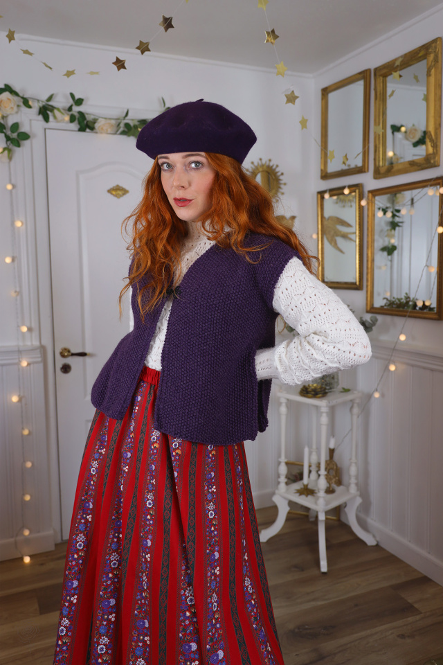 Dark Purple Handmade Waistcoat | M