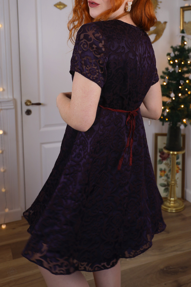Shiny Purple Mini Vintage Dress | S