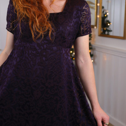 Shiny Purple Mini Vintage Dress | S