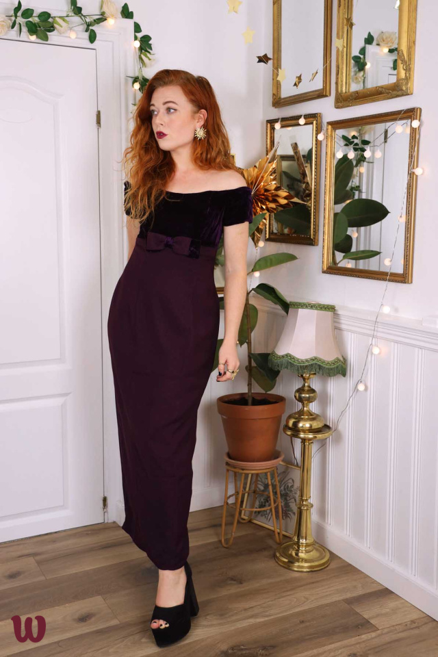 Dark Purple Vintage Maxi Dress | S