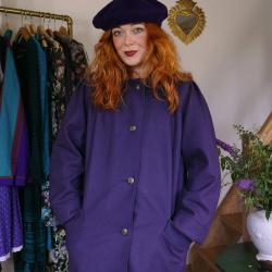 Dark Purple Wool Vintage Coat | M