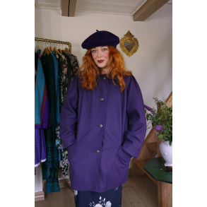 Dark Purple Wool Vintage Coat | M