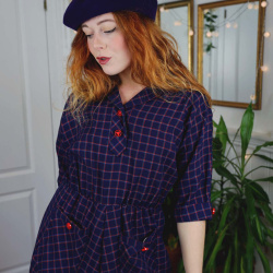 Dark Purple Wool Beret 