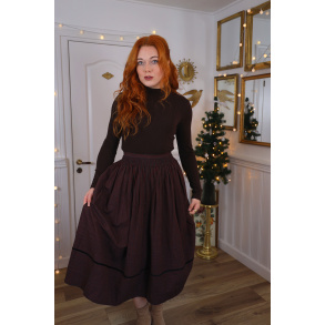 Burgundy Black Striped Vintage Skirt | S