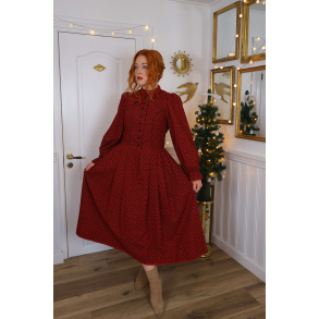 Red Fairytale Christmas Vintage Gown | M