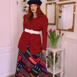 Dark Red Elegant Vintage Blazer | M/L