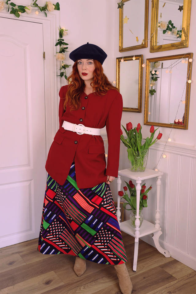 Dark Red Elegant Vintage Blazer | M/L