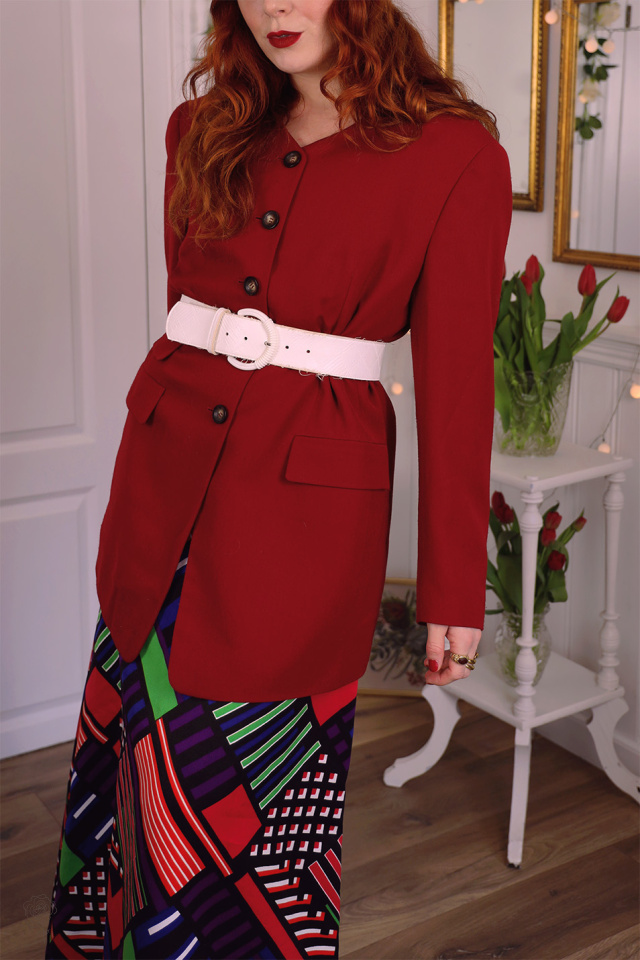 Dark Red Elegant Vintage Blazer | M/L