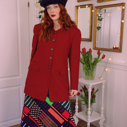 Dark Red Elegant Vintage Blazer | M/L