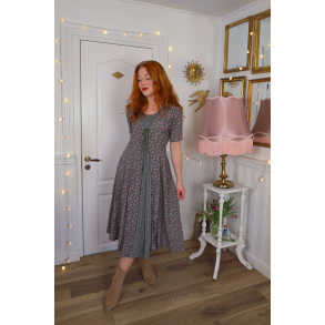 Delicate Romantic Green Floral 90's Dress | S