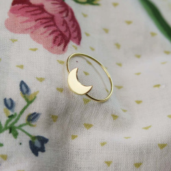 Delicate Moon Brass Ring