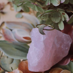 Delicate Moon Brass Ring