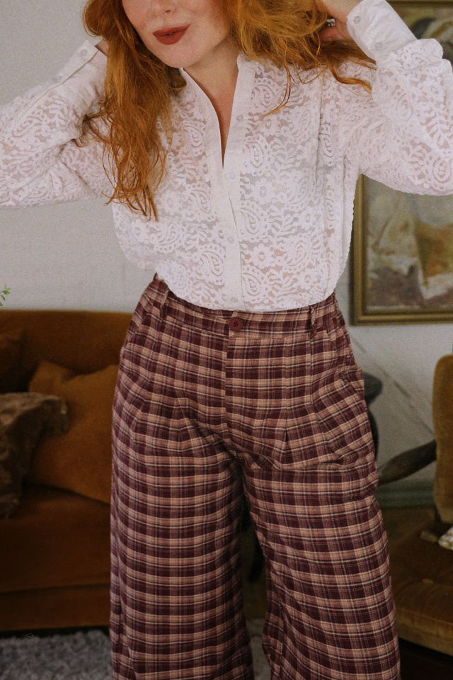 White Paisley Lace Blouse 