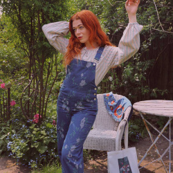 Blue Floral Dungarees 