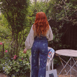 Blue Floral Dungarees 